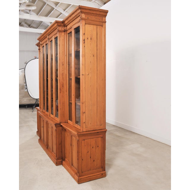 Early 20th Century French Provincial Pine Library Bibliotheque Bookcase 10 Ft For Sale - Image 5 of 18