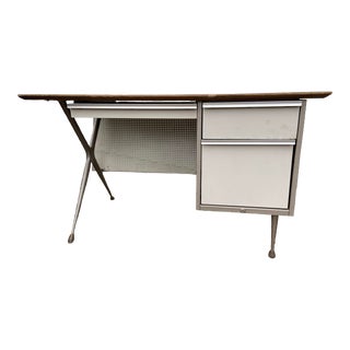 1950s Raymond Loewy for Brunswick Vintage Mid Century Modern Metal Desk For Sale