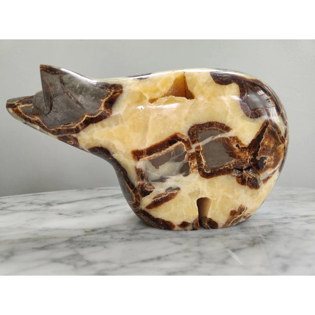 1950s Vintage Onyx Bear Paperweight or Bookend For Sale - Image 5 of 12