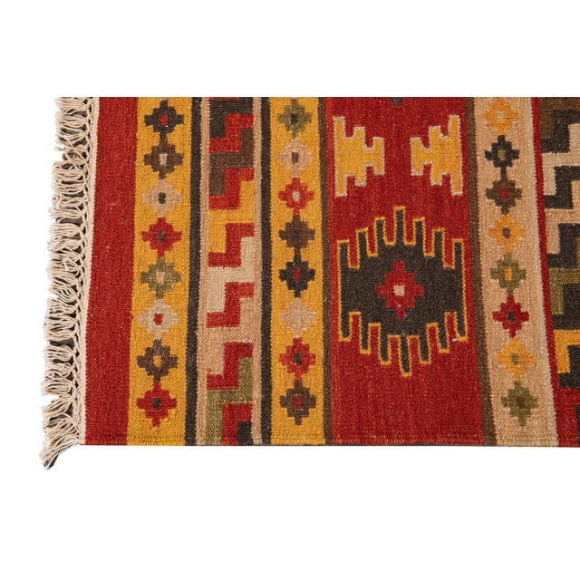 Textile 21st Century Contemporary Kilim Rug 5 '8'' X 7' 8'' For Sale - Image 7 of 12