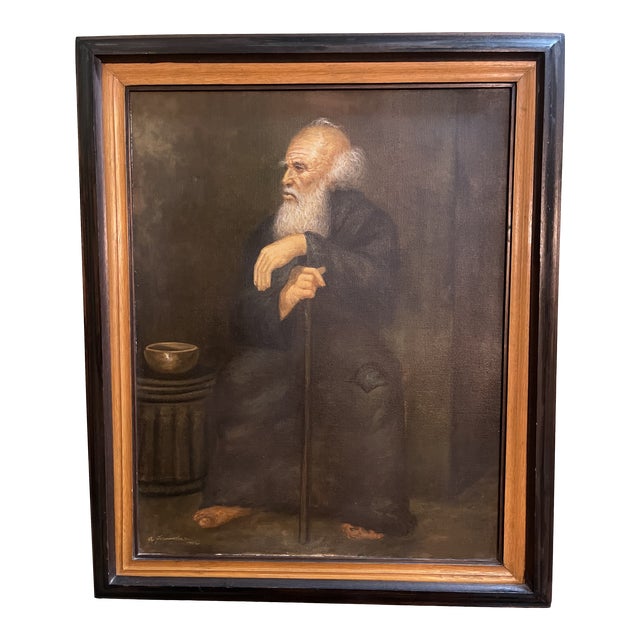 Mid 20th Century Continental School Portrait Oil Painting, Framed For Sale