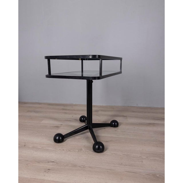 Vintage Trolley Table in Black Metal and Glass from Allegri For Sale - Image 11 of 14