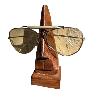 Wooden Nose-Shaped Eyeglass Holder For Sale