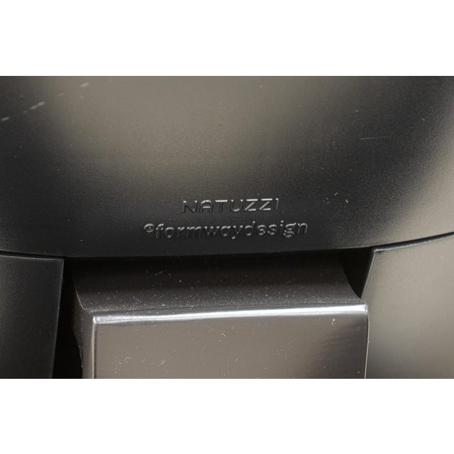 Natuzzi Re-Vive Casual Queen Grey Leather Contemporary Lounge Chair and Ottoman For Sale - Image 9 of 10