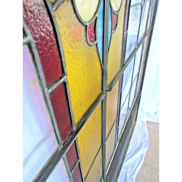 1880s Stained Glass Mirror Base Brooklyn Ice Cream Parlor Storefront Windows For Sale - Image 16 of 18