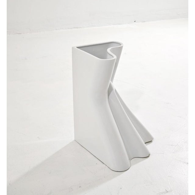Mid-Century Modern White Glazed Ceramic Umbrella Stand by Enzo Bioli for Il Picchip Italia, 1970s For Sale - Image 9 of 17