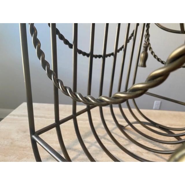 Hollywood Regency Tassle Magazine Rack For Sale - Image 10 of 12