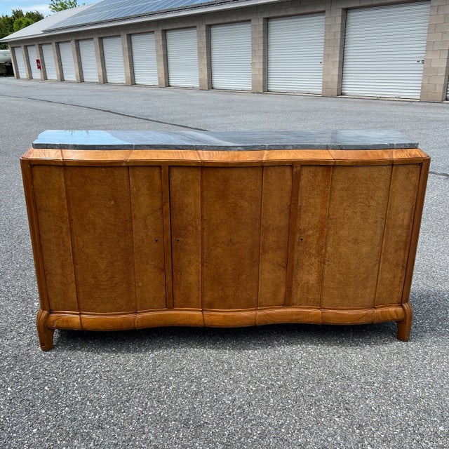 Art Deco Burled Elm & Marble Top Sideboard by René Joubert Et. Philipe Petit for Dim For Sale - Image 13 of 13