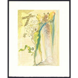 1963 Dalí Divine Comedy Engraving Paradis Chant 15 "L'Apparition De l'Arrière-Arrière-Grand-Père" (The Apparition of the Great-Great-Grandfather) For Sale