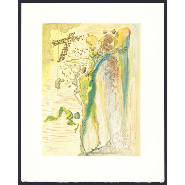 1963 Dalí Divine Comedy Engraving Paradis Chant 15 "L'Apparition De l'Arrière-Arrière-Grand-Père" (The Apparition of the Great-Great-Grandfather) For Sale