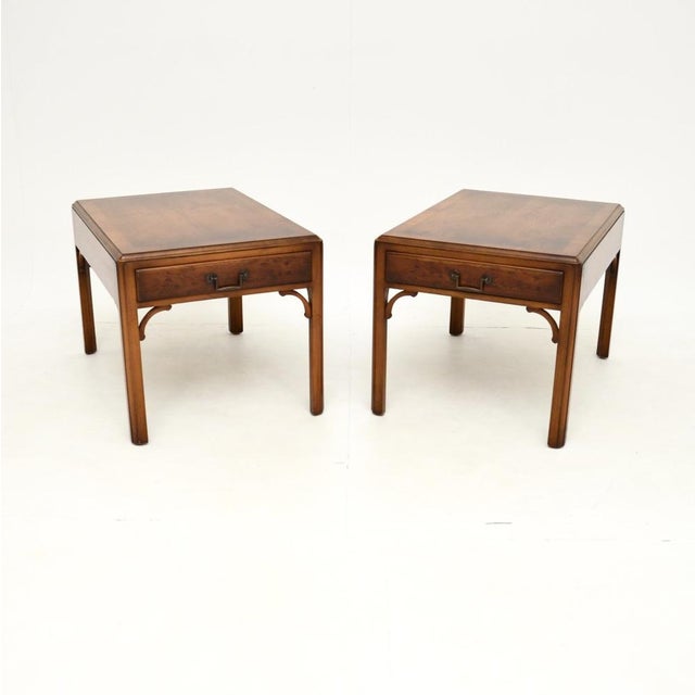 Vintage Georgian Style Yew Wood Side Tables, 1950, Set of 2 For Sale - Image 13 of 13