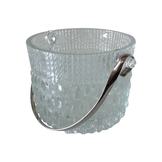 C 1960's Mid-Century French Glass Teardrop Ice Bucket For Sale