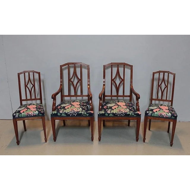 Armchairs & Chairs in Mahogany, 20th Century, Set of 4 For Sale - Image 16 of 16
