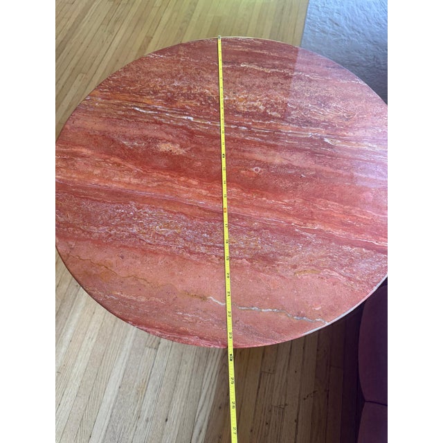 Stone Cattelan Italia Red Travertine Side Table For Sale - Image 7 of 7