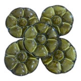 Vintage Late 20th Century French Gien Earthenware Oyster Plates- Set of 5 For Sale