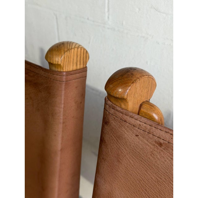 Saddle Brown Leather Dining Chairs Set of 4 Mid-Century Modern 1970s For Sale - Image 11 of 14