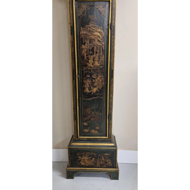 Wood Antique Lacquered Longcase Clock, 1700s For Sale - Image 7 of 12