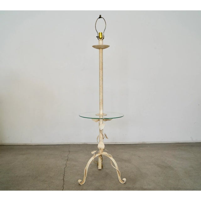 1970's Hollywood Regency Cottagecore Floor Lamp W/ End Table For Sale - Image 13 of 13