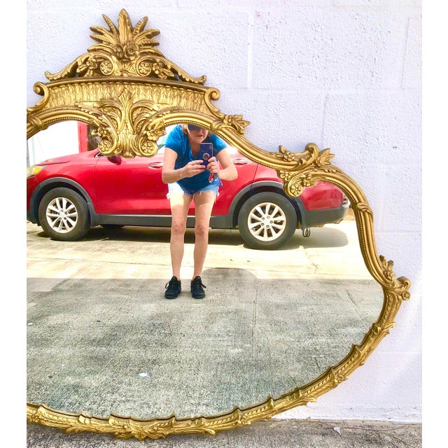 Large Early 20th Century Ornate Gold Rococo Mirror For Sale - Image 11 of 13