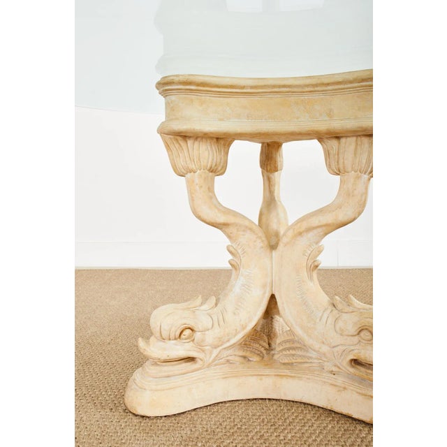 Beige Neoclassical Venetian Grotto Style Dolphin Center Table For Sale - Image 8 of 13
