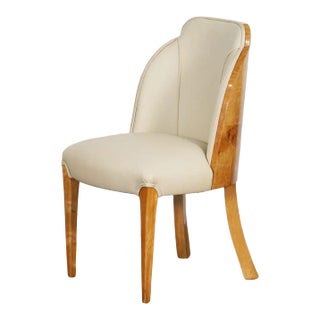 Art Deco Chair of Burled Walnut and Leather Attributed to Harry and Lou Epstein For Sale