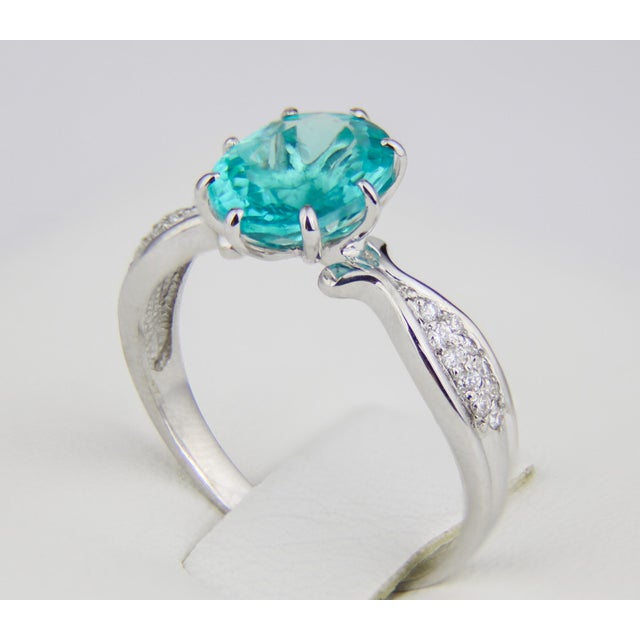 Paraiba Blue Apatite 14k Gold Ring Size 7 (All Sizes Available) For Sale - Image 4 of 9