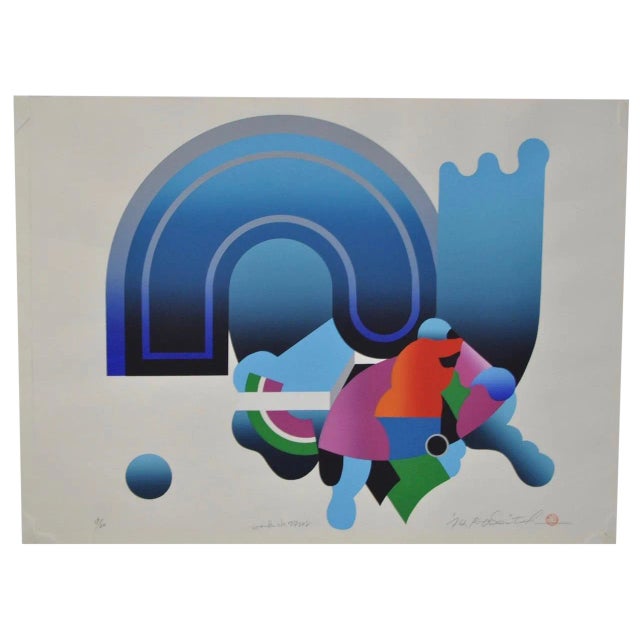 1970s Abstract Silkscreen Print For Sale