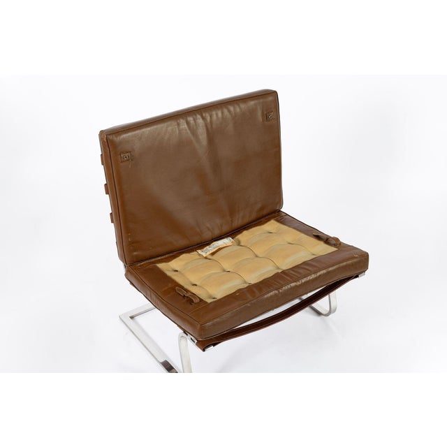 Pair Vintage Brown Tugendhat Lounge Chairs by Mies Van Der Rohe for Knoll 1960s For Sale - Image 13 of 17