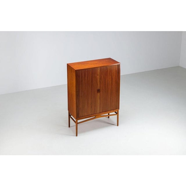 1960s Danish High Cabinet in Teak with Tambour Doors, 1960 For Sale - Image 5 of 15