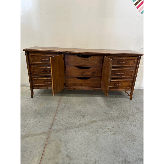 1950s Vintage Dixie Aloha Faux Bamboo Triple Dresser For Sale - Image 13 of 13