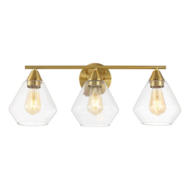 Amani 3-Light 23.75" Wall Sconce in Brass/Clear For Sale