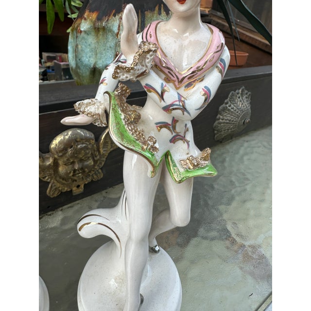 Pair of 1970s Victorian Ceramic Figurines For Sale In Atlanta - Image 6 of 7