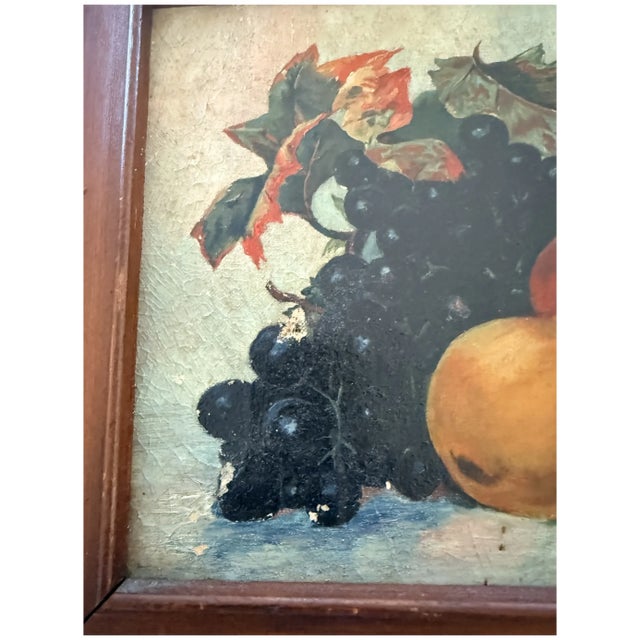 Early 20th Century Fruit Still Life Oil Painting in Original Frame For Sale - Image 15 of 15