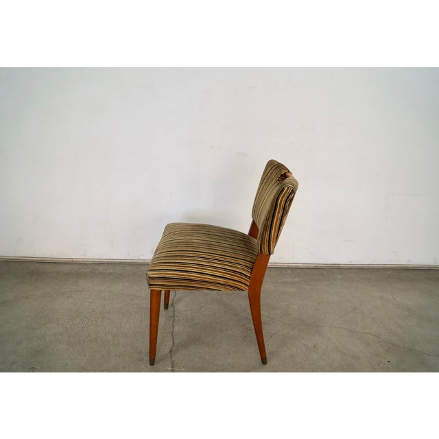 1950’s Mid-Century Modern Velvet Side Chair For Sale In Los Angeles - Image 6 of 12