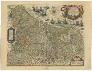Map of the Low Countries by Blaeu, 1635