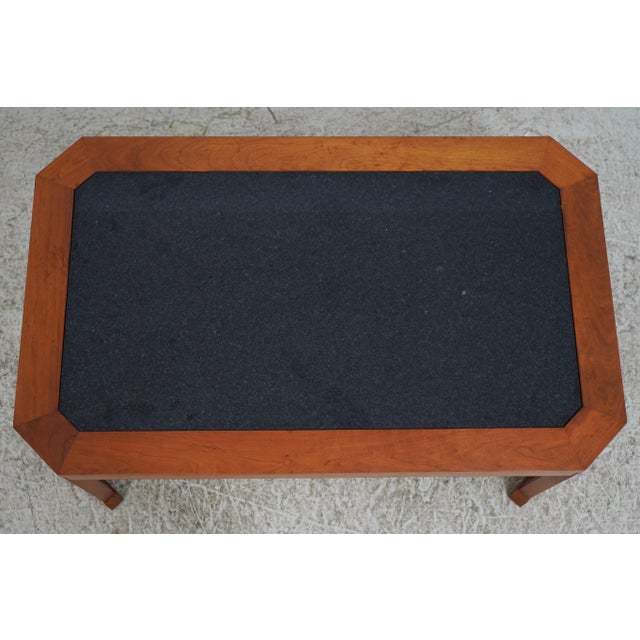 Age: Approx: 25 Years Old Details: 21st C. Collection Ebonized Inlaid Details Quality Construction Granite Top Modern Arts...