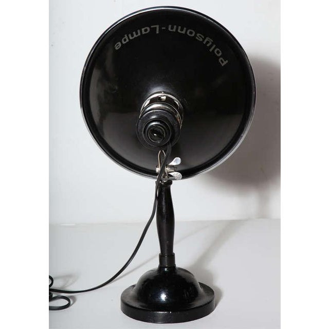 Substantial Polysonn-Lampe Nickel Plate & Black Iron Table Lamp, 1920's For Sale - Image 9 of 10