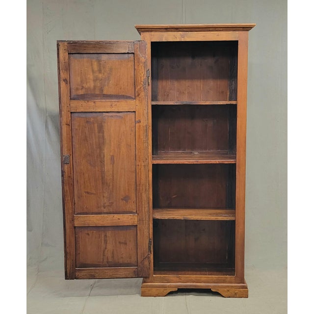 French Country Antique French Rustic Pine and Cherry Wood Cupboard For Sale - Image 3 of 11