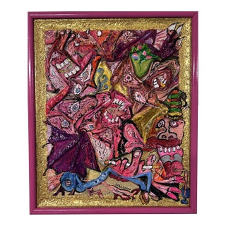 3d Abstract Acrylic Painting on Canvas by Serg Graff "Funny Critters", Coa For Sale