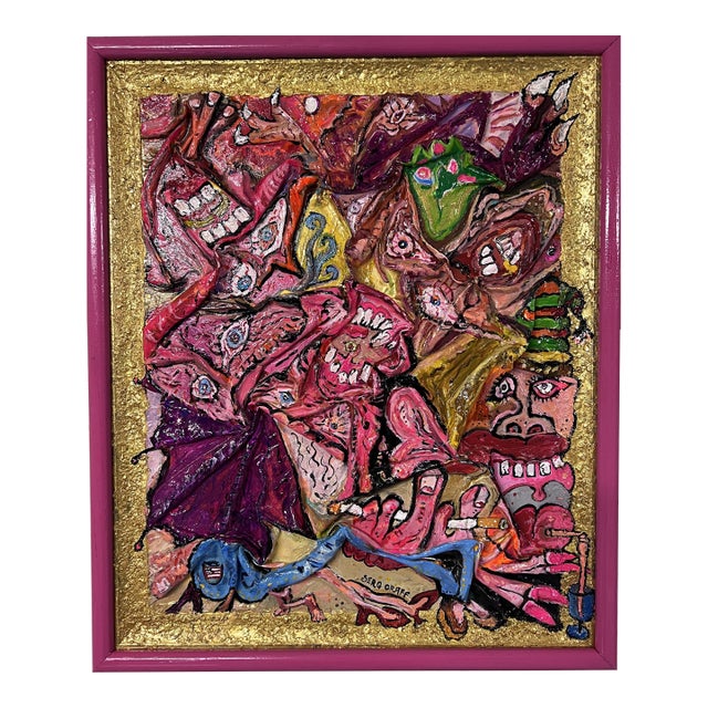 3d Abstract Acrylic Painting on Canvas by Serg Graff "Funny Critters", Coa For Sale