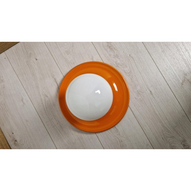 Large Orange Light Ball Wall Lamp in Metal and Opaline Glass by Achille and Pier Giacomo Castiglioni for Flos, 1970s, in...