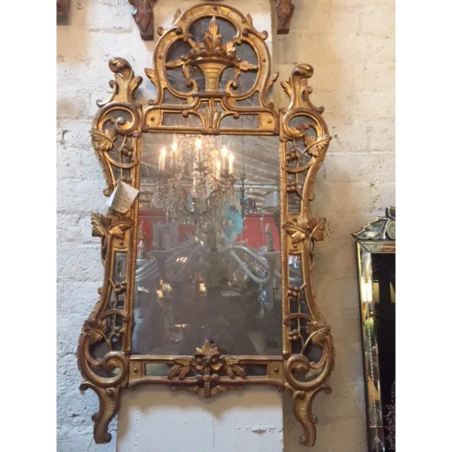Vintage French Gilt-Wood W/Fruit Basket Motif Mirror For Sale In Los Angeles - Image 6 of 6