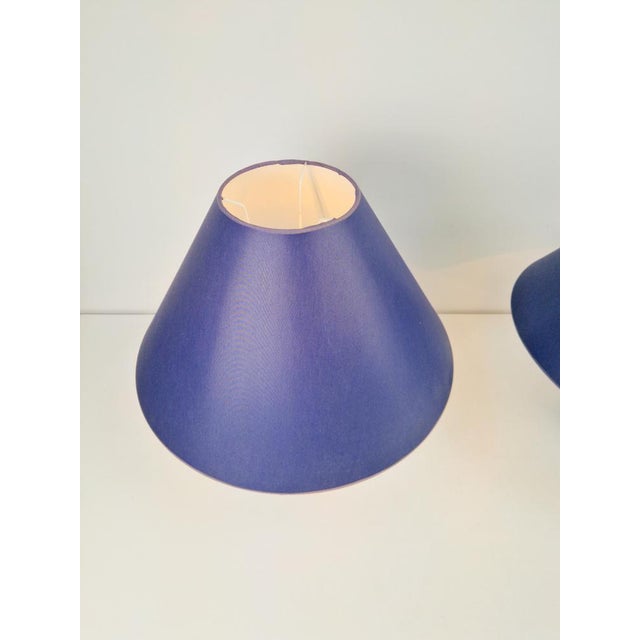 Vintage Blue Ceramic Sphere Table Lamps, 1970s, Set of 2 For Sale - Image 5 of 10