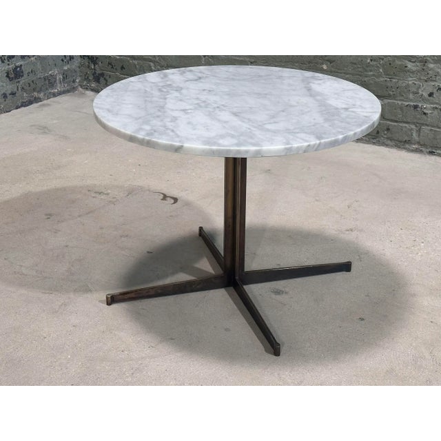 Calacatta Marble and Solid Bronze Base Side/End Table, 1970 For Sale - Image 4 of 11