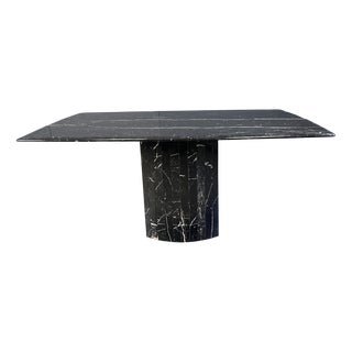 Vintage Dining Table in Black Marble, 1970s For Sale