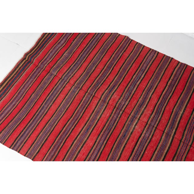1960s Anatolian Oushak Stripe Kilim Rug For Sale - Image 4 of 10