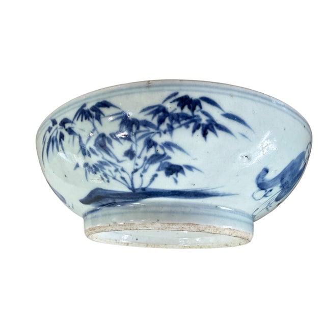 Early 19th C Chinoiserie Porcelain Blue and White Bowl W/ Kids For Sale - Image 4 of 9