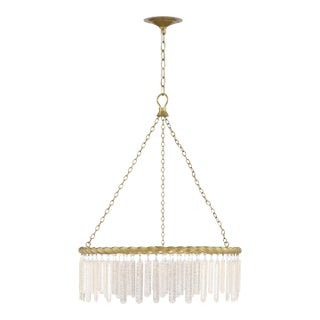 Reverie Brass and Crystal 3-Light Circular Contemporary Chandelier For Sale