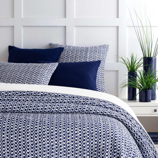 Pine Cone Hill by Annie Selke Tyler Indigo Quilt, King For Sale