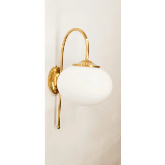 Metal Ottone Wall Lamp with Oval White Glass For Sale - Image 7 of 15